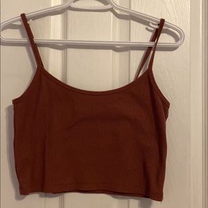 Burgundy tank top/cropped top
